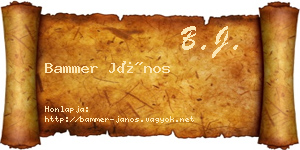Bammer János névjegykártya